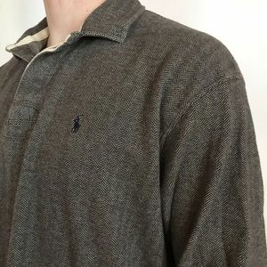 (Vintage) Brown/Khaki Polo Long Sleeve T-Shirt